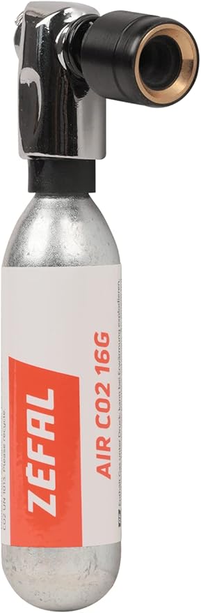 ZEFAL Pack EZ Big Shot e 7 cartuchos de CO2 de 16 g - insuflador bicicleta e cartuchos CO2 de rosca universal - bomba de MTB e estrada - presta, Schrader e Dunlop - compacto, leve e rápido