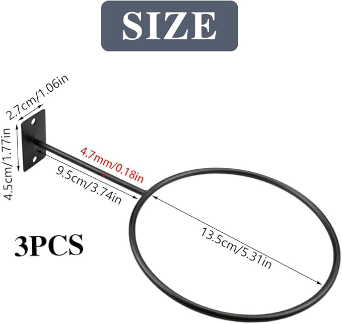 Zfseyuh Suporte para bolas de parede 3 peças prateleira universal para bolas e bolas suporte para bola futebol futebol voleibol rugby (preto)