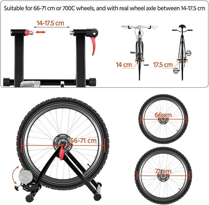 Yaheetech Rolo bicicleta montanha rolo bicicleta estrada em casa ou interior para rodas de 26 a 28 polegadas e 700C com 5 níveis de resistência ajustáveis