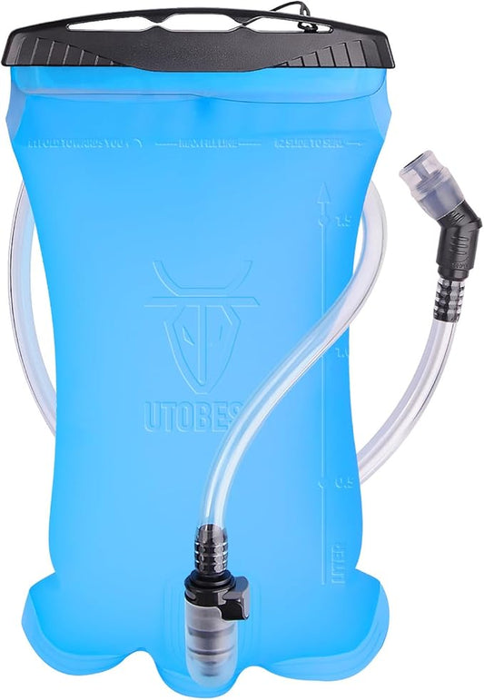 UTOBEST Bexiga de hidratação, saco de água de 1,5 l, 2 l, 3 l, saco de água corporal de TPU, sem BPA, depósito de água à prova de fugas para mochileiros, corrida, ciclismo