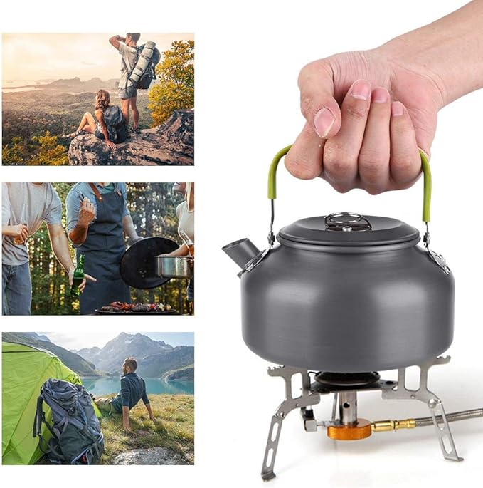 V GEBY Cafeteira portátil chaleira chaleira de água para caminhadas piquenique BBQ Camping