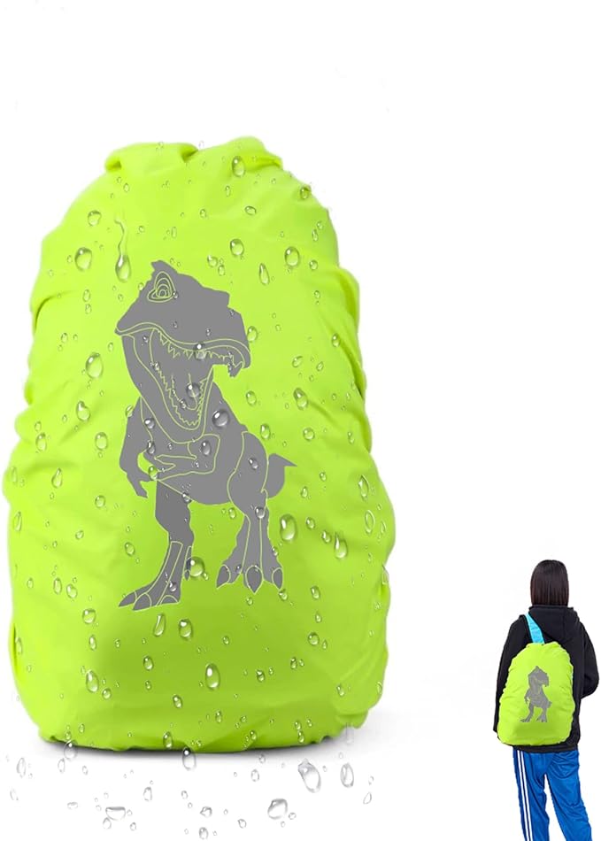 ZARADU Capa impermeável para mochila - capa impermeável para mochila escolar - com motivo de dinossauro capa impermeável para mochila escolar, ideal para a escola, ciclismo, campismo