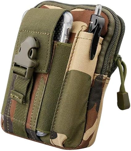 ZhaoCo Multiusos Poly ferramenta suporte, tático Molle EDC bolsa utilitário Gadget bolsa de cintura com telemóvel para caminhadas campismo