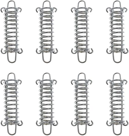ysister 8 unidades mola tração tensão mola gancho aço inoxidável tensão loja de praia loja de corda de apertar acessórios da loja da primavera para acampar ao ar