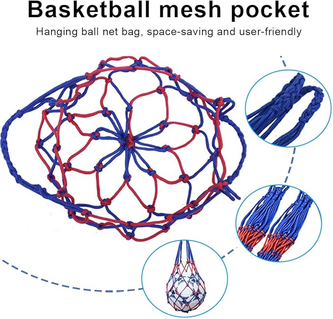 WBZOWRB 3 peças sacos de rede de bola, rede de voleibol portátil, bolsa de rede de basquetebol de 1 bola bolsa de rede de alta espessura para levar bolas de basquetebol, bolas de voleibol