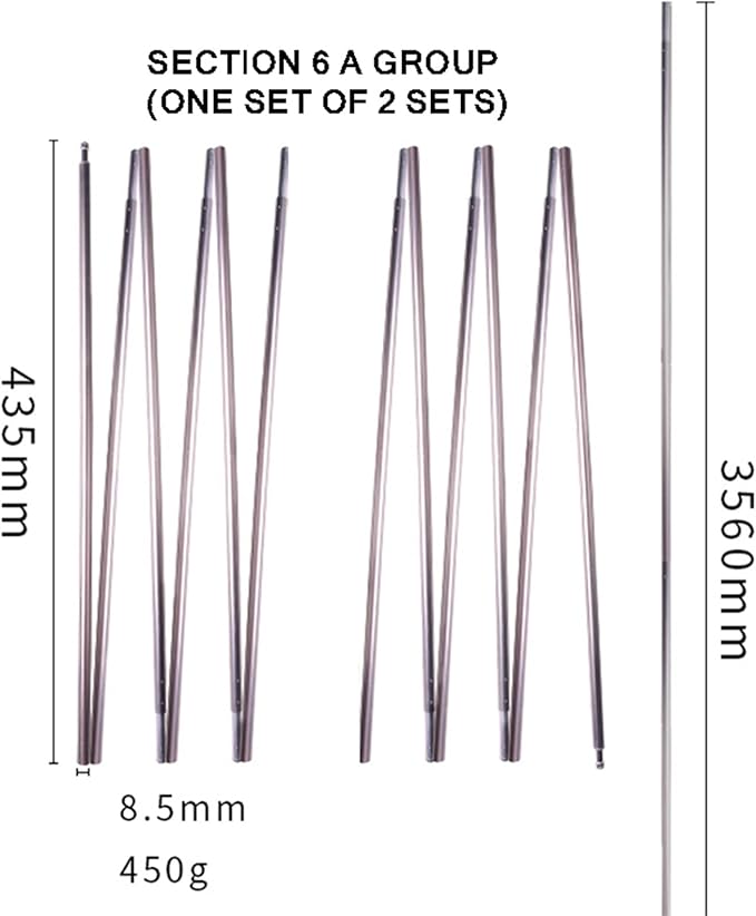 YUNYODA Haste de tenda arco 7 mm, poste fibra de vidro sobressalente, suporte para campismo, postes leves para aventureiros que viajam, acessórios equipamento