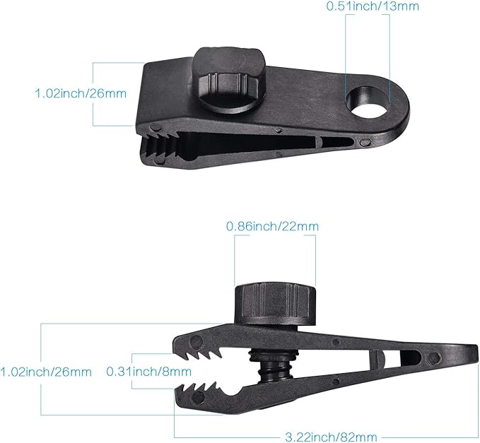 Zocipro 30 peças clipe de lona pinças de tenda, clipes de toldo com cordas elásticas de bola e mosquetão para fixação de lonas, toldos, campismo ao ar livre, caravanas