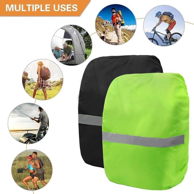 YDHfdc 2 peças capa impermeável mochila 18-30 l capa mochila impermeável com tiras refletoras capa de bolsa para mochila para caminhadas, campismo, ciclismo