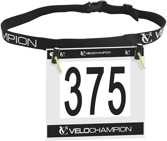 VeloChampion Cinto para número de competição de triatlo - cinto para número porta dorsal maratonas