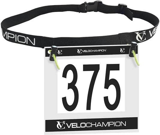 VeloChampion Cinto para número de competição de triatlo - cinto para número porta dorsal maratonas