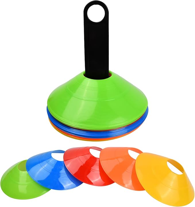 Vesaneae 20 peças cones de disco para treino, cones de marcação, cones de disco para treino de futebol, jogos ao ar livre para limites de treino de futebol, marcação de espaços