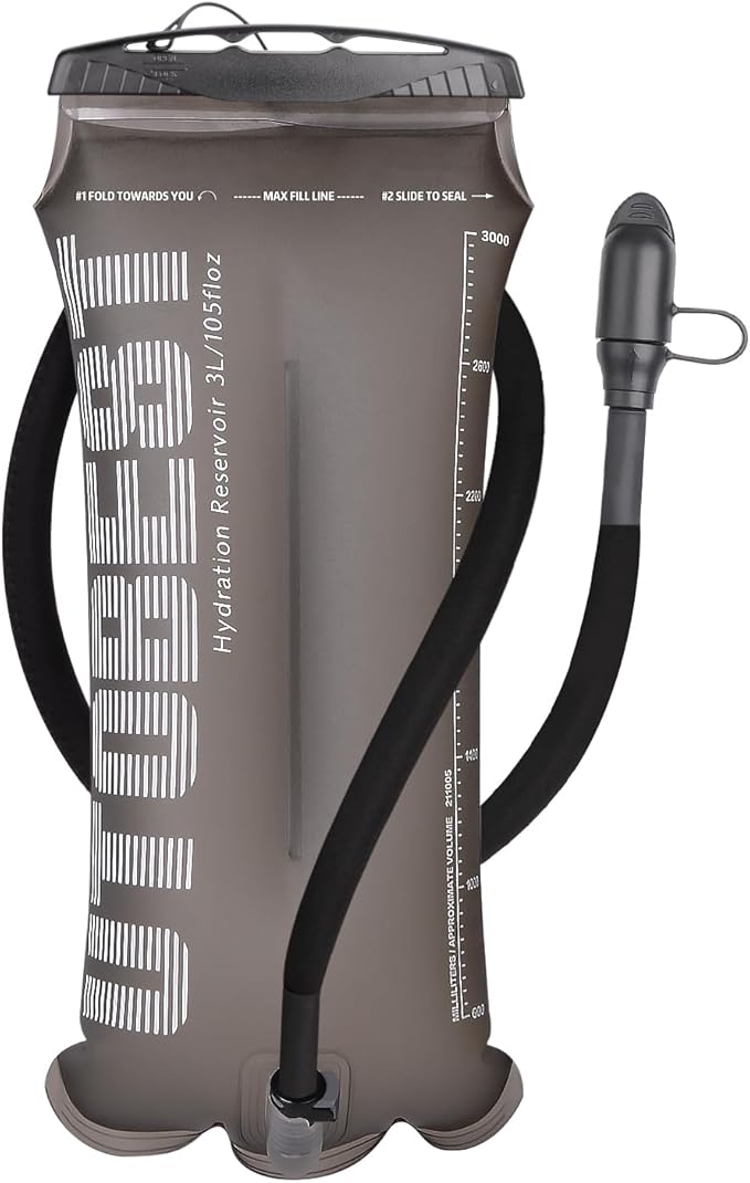 UTOBEST Bexiga de hidratação, saco de água de 1,5 l, 2 l, 3 l, saco de água corporal de TPU, sem BPA, depósito de água à prova de fugas para mochileiros, corrida, ciclismo