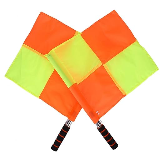 VGEBY Referee Flags, 2 unidades refere-se a Linesman Flag with Storage Bag for Sports Match Soccer Football Hockey Training Banderines futebol árbitro