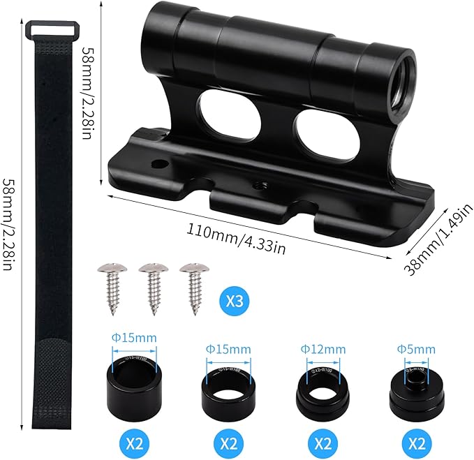 Volumoon Suporte para garfo de bicicleta, suporte de montagem de garfo de bicicleta liga de alumínio compatível com M5 x 100 mm M12 x 100 mm M15 x 110 mm