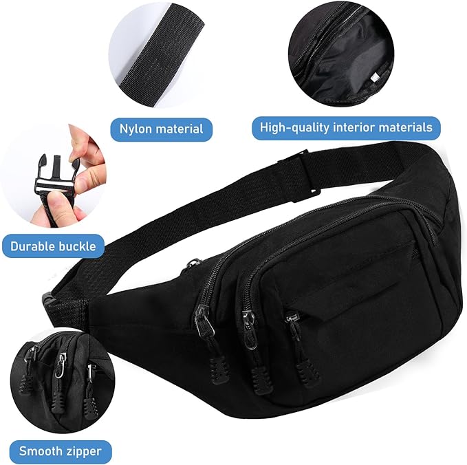 Vinabo Bolsa de cintura para homem, mulher, pochete de cintura, impermeável, unissexo, com efeito holográfico, bolsa de cintura elegante e brilhante para mulher, para treino ao ar livre, caminhadas,