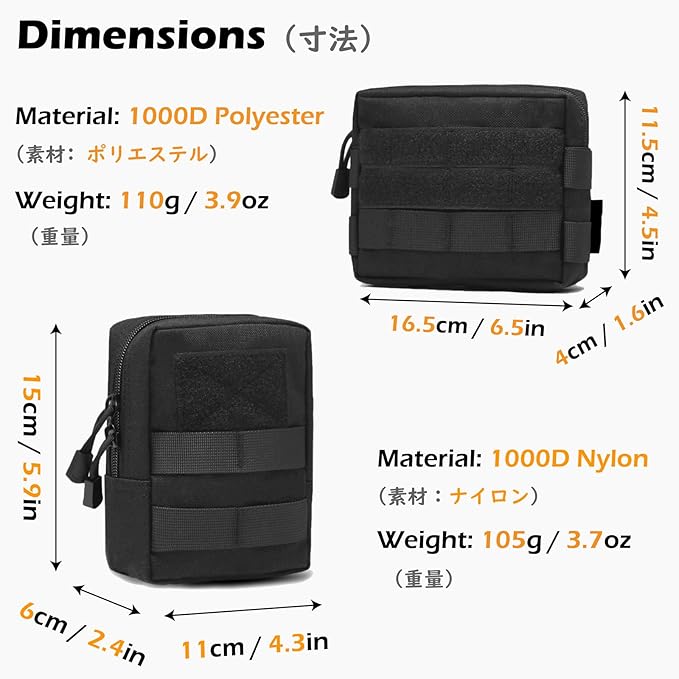 TRIWONDER Saco tático Molle bolsa de administração EDC bolsa de ferramentas militar para pendurar cinto transportar