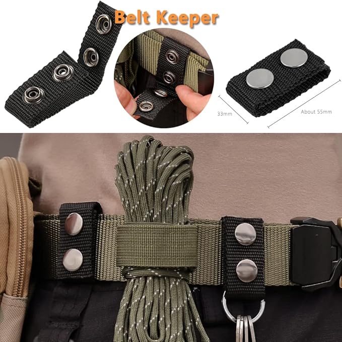 15 peças de acessórios de correias molle, conjunto de clipes de equipamento tático para colete tático de mochila, cinto de nylon, suporte para porta-chaves