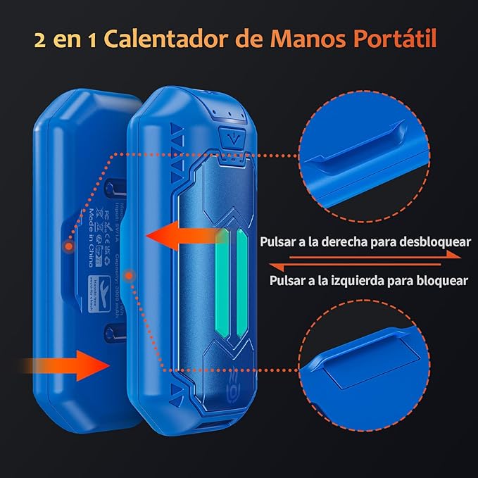 2 Pack Calentador de Manos Recargable OUTJUT 6000mAh Calienta Manos Calienta Manos Electrico Portátil 3 Modos de Calor Regalos para Raynauds, Golf, Camping, Senderismo