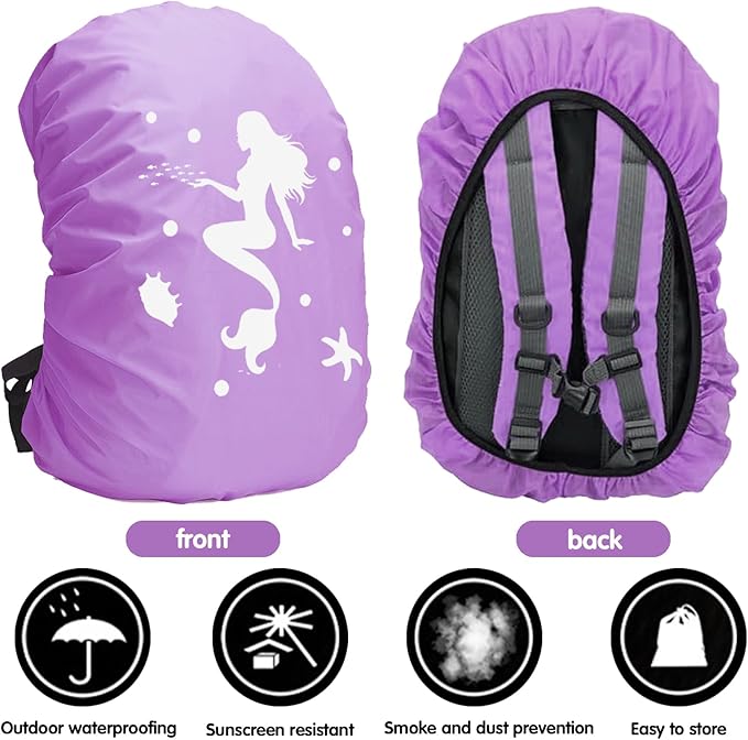 YOUYIKE Capa de chuva mochila, 30-40 l capa impermeável mochila, protetor mochila com refletor, capa chuva para mochilas escolares menino para caminhadas campismo em bicicleta