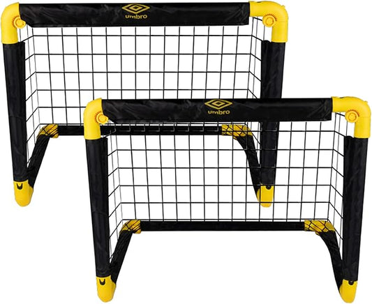 Umbro Bolsa de futebol para jardim para crianças e adultos, baliza de futebol dobrável, baliza de futebol para interior e exterior, 50 x 44 x 44 cm, preto/amarelo