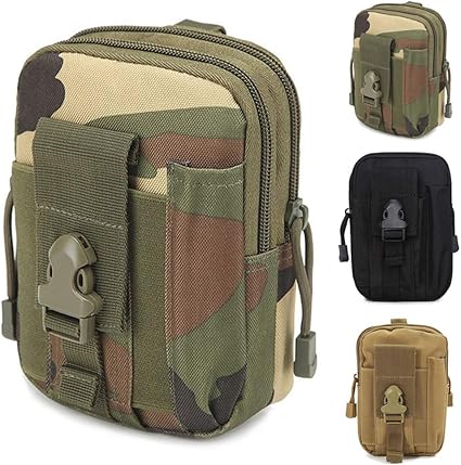 ZhaoCo Multiusos Poly ferramenta suporte, tático Molle EDC bolsa utilitário Gadget bolsa de cintura com telemóvel para caminhadas campismo