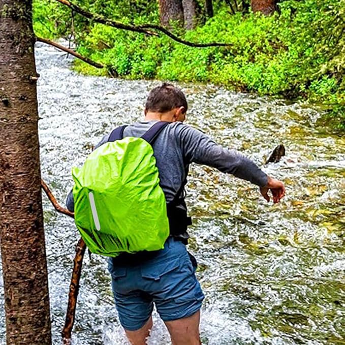 XPEX 1 peça capa impermeável mochila, capa impermeável para chuva para mochila, capa impermeável refletor para mochila para chuva-antipoeira-bicicleta - excursões, com saco de armazenamento