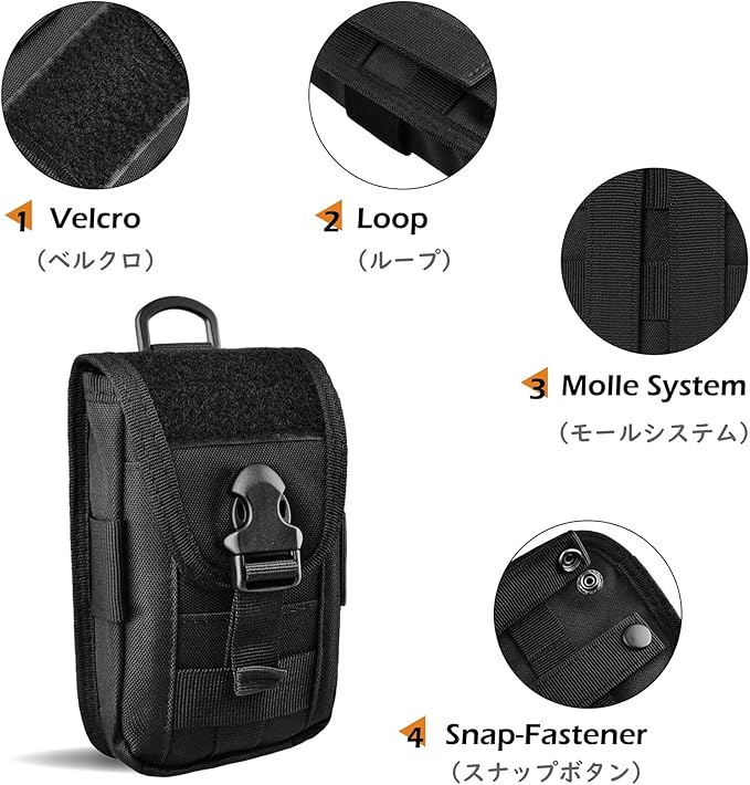 TRIWONDER Bolsa de telemóvel Molle capa para telemóvel mala tática Molle bolsa de cinto pacote de segurança EDC kit de acessórios ao ar livre