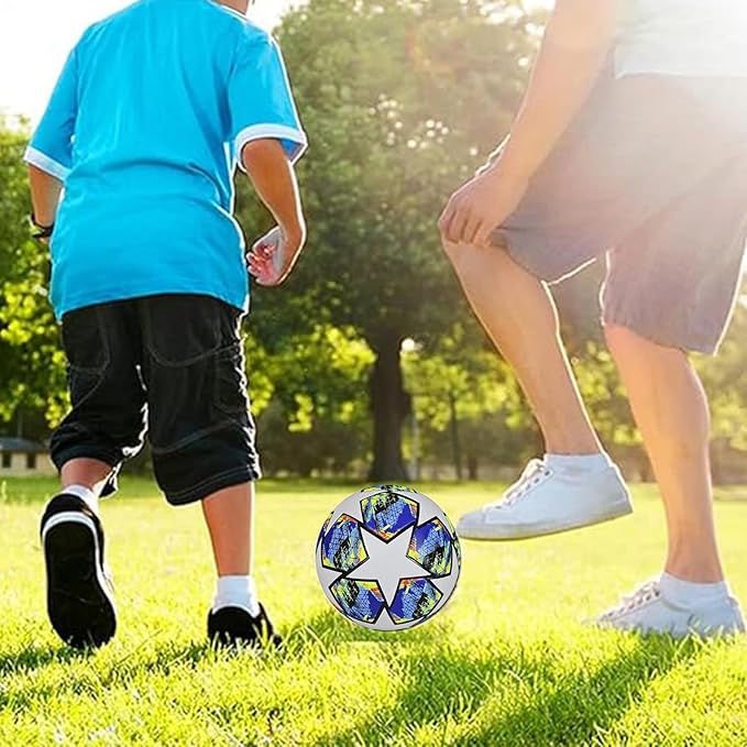 Wokii Bola de futebol, tamanho 5 bolas de futebol, bola de futebol profissional para adultos, jovens, crianças, treino de futebol bola campeões league