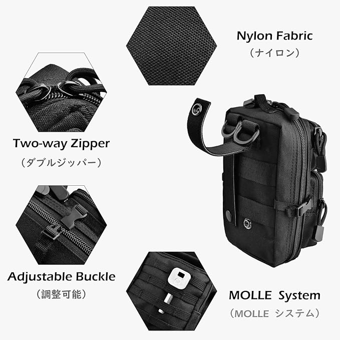 TRIWONDER Bolsa de telemóvel Molle capa para telemóvel mala tática Molle bolsa de cinto pacote de segurança EDC kit de acessórios ao ar livre