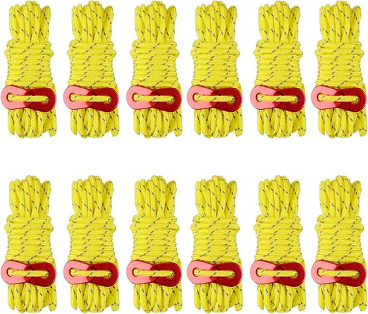 TRIWONDER Pegas cordas refletoras tensores de corda ajustável para caminhadas tenda de campismo ao ar livre (laranja - 4 peças)