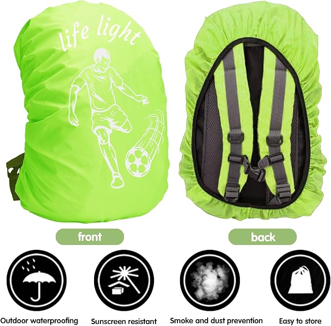 YOUYIKE Capa de chuva mochila, 30-40 l capa impermeável mochila, protetor mochila com refletor, capa chuva para mochilas escolares menino para caminhadas campismo em bicicleta