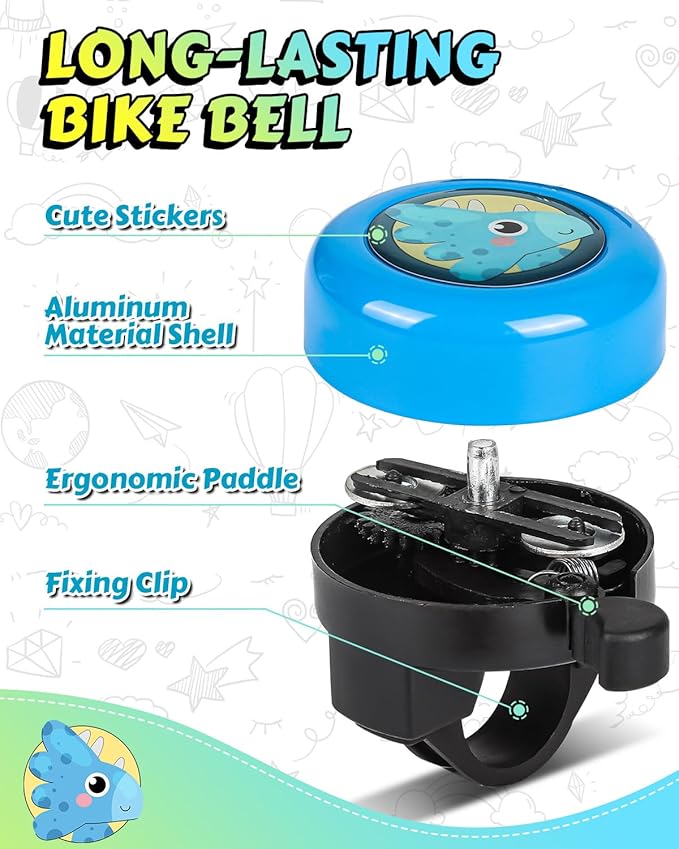 VICTGOAL Campainha de bicicleta infantil com som forte, campainha de bicicleta Scooter, acessórios e decoração de bicicletas para meninos e meninas