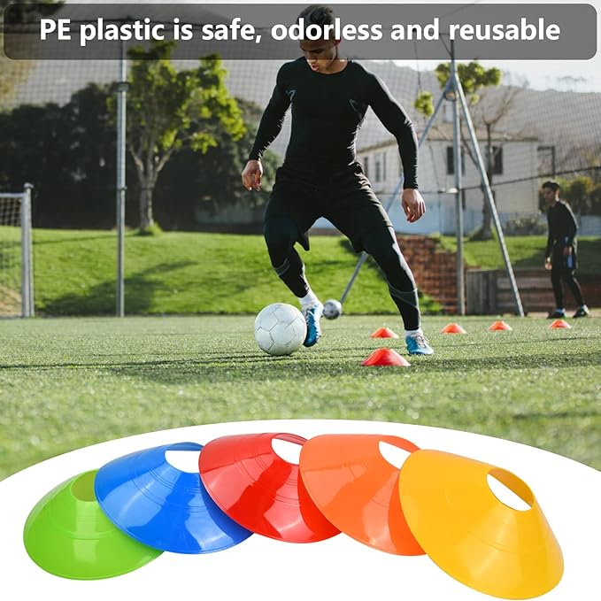 Vesaneae 20 peças cones de disco para treino, cones de marcação, cones de disco para treino de futebol, jogos ao ar livre para limites de treino de futebol, marcação de espaços