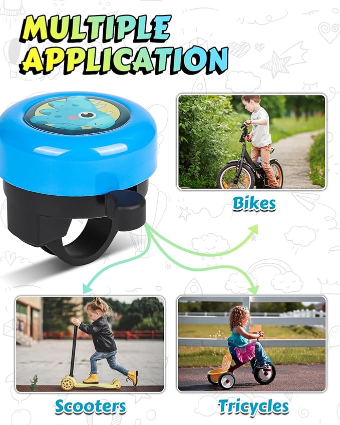 VICTGOAL Campainha de bicicleta infantil com som forte, campainha de bicicleta Scooter, acessórios e decoração de bicicletas para meninos e meninas