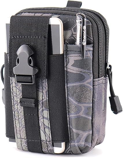 ZhaoCo Multiusos Poly ferramenta suporte, tático Molle EDC bolsa utilitário Gadget bolsa de cintura com telemóvel para caminhadas campismo