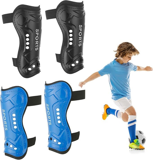 2 pares de caneleiras de futebol para crianças, Comius Sharp caneleiras de futebol para crianças juventude, caneleiras leves e respiráveis, equipamento de proteção para panturrilhas, coisas de futebol