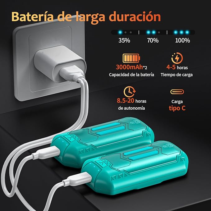 2 Pack Calentador de Manos Recargable OUTJUT 6000mAh Calienta Manos Calienta Manos Electrico Portátil 3 Modos de Calor Regalos para Raynauds, Golf, Camping, Senderismo