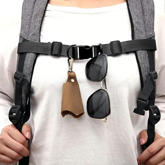 Trelas para mochila: Conjunto de 2, ajustáveis de 25 a 70 cm com fivela de segurança e correia de peito antiderrapante. Ideal para estudantes, passeios e montanhismo.