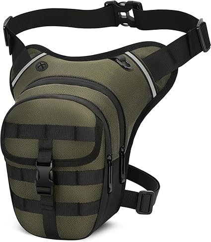 VOBUKE Bolsa perna moto impermeável perna moto militar bolsa de cintura perna homem com refletor multifuncional mochila de perna desportiva bolsa lateral mulher para pesca caça campismo caminhadas,