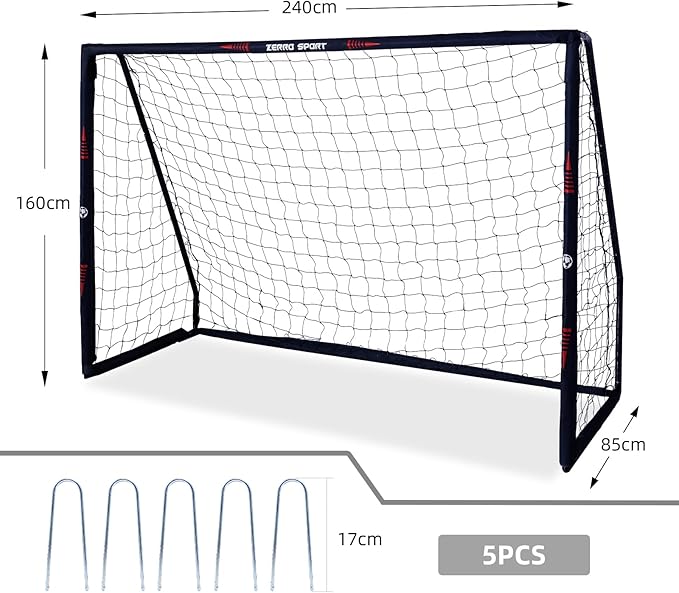 ZERRO Bolsa de futebol para crianças com parede de guarda-redes 180/240/300, baliza de futebol para crianças idoneidade adultos e crianças, baliza de futebol para jardim para recreio e treino