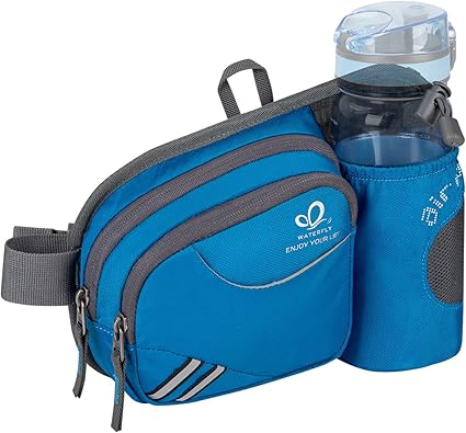 Waterfly Bolsa de cintura corrida desportiva homem mulher com suporte para garrafas bolsa de cintura para correr caminhadas, Preto, MEDIUM, Caminhadas, corrida, desporto