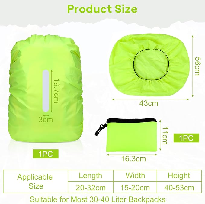 VMUTGA Funda Impermeable para Mochila, 30L-40L Cubre Mochila Lluvia con Banda Reflectante Funda Lluvia Mochilas Escolares Protector Lluvia Mochila Impermeable para Senderismo Camping Turismo Ciclismo