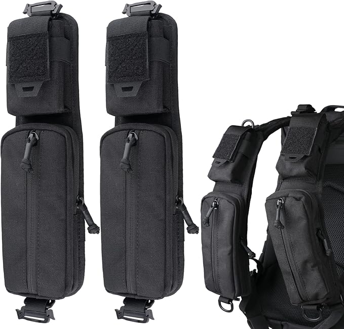 WYNEX Bolsa de acessórios molle com bolso com fecho de correr, mochila com alça, alça de ombro, acessório tático, bolsa de ombro, estrelas, bolso com fecho de correr, suporte adicional para