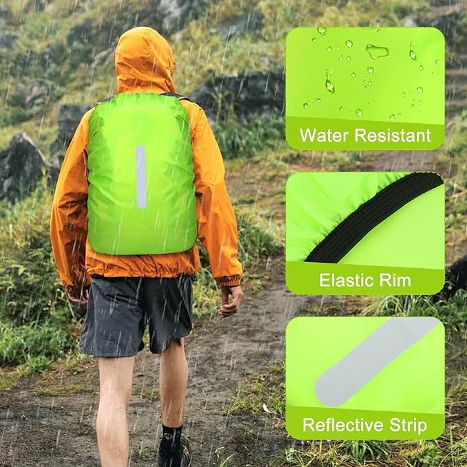 VMUTGA Funda Impermeable para Mochila, 30L-40L Cubre Mochila Lluvia con Banda Reflectante Funda Lluvia Mochilas Escolares Protector Lluvia Mochila Impermeable para Senderismo Camping Turismo Ciclismo