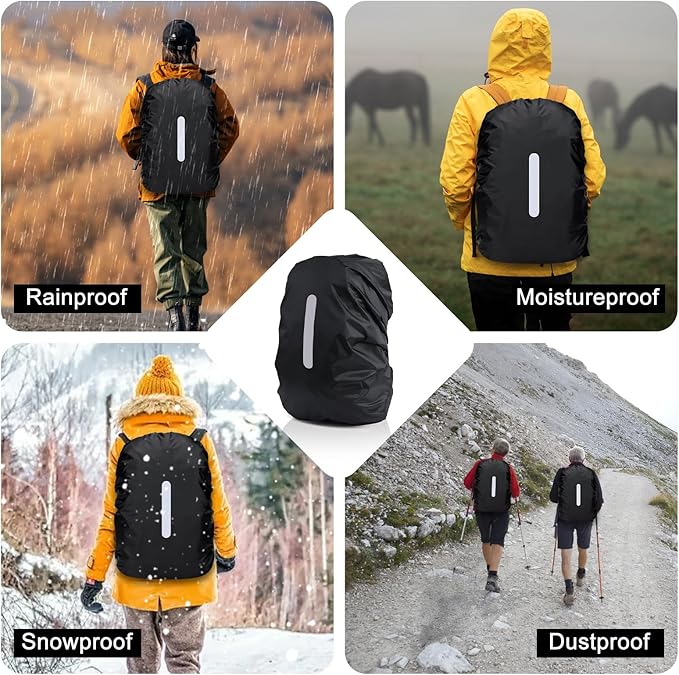 VMUTGA Funda Impermeable para Mochila, 30L-40L Cubre Mochila Lluvia con Banda Reflectante Funda Lluvia Mochilas Escolares Protector Lluvia Mochila Impermeable para Senderismo Camping Turismo Ciclismo