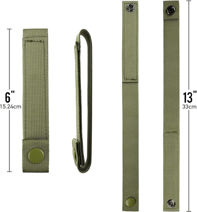 WYNEX Molle Strap 6 polegadas, tática Molle Strap Molle correia de fixação Snap Strap nylon polegar Snap Strap 4 pacotes, Preto, 6 inches