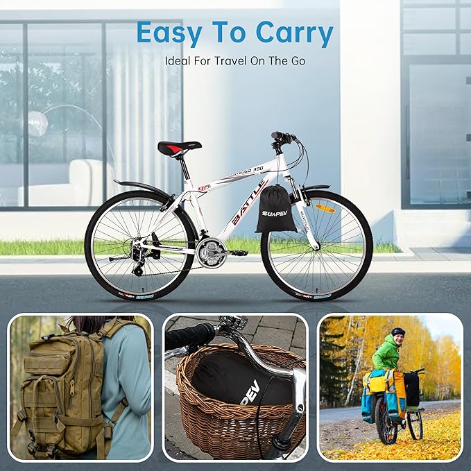 ZUAPEV Capa de bicicleta exterior impermeável, capa para bicicleta capa exterior 210D, poliéster, camada bicicleta de lona para cobrir bicicleta de montanha/estrada/criança/elétrica/MTB/BTT, 195 x 70