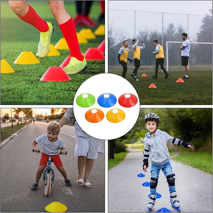 Vesaneae 20 peças cones de disco para treino, cones de marcação, cones de disco para treino de futebol, jogos ao ar livre para limites de treino de futebol, marcação de espaços