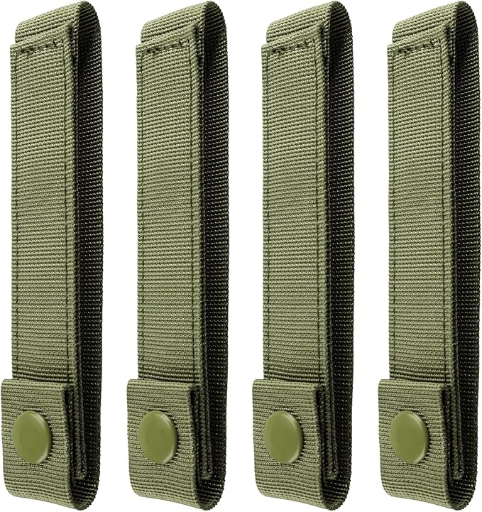 WYNEX Molle Strap 6 polegadas, tática Molle Strap Molle correia de fixação Snap Strap nylon polegar Snap Strap 4 pacotes, Preto, 6 inches