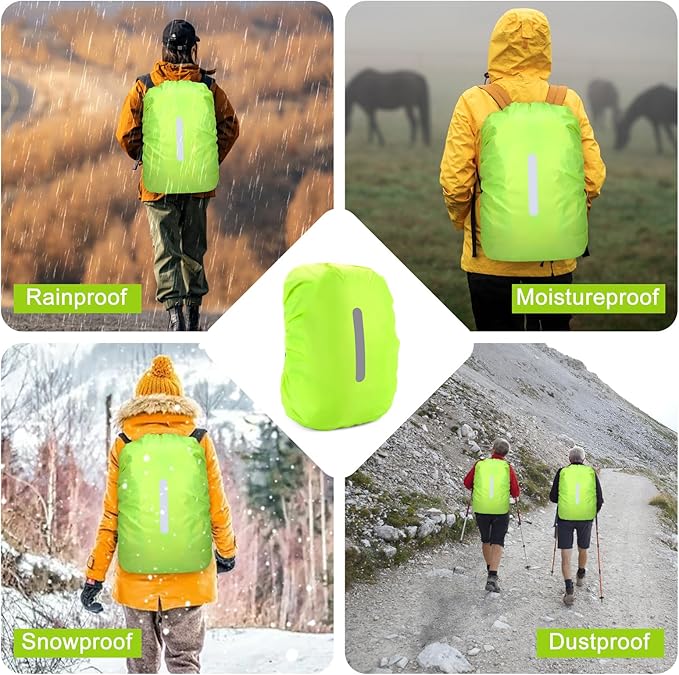 VMUTGA Funda Impermeable para Mochila, 30L-40L Cubre Mochila Lluvia con Banda Reflectante Funda Lluvia Mochilas Escolares Protector Lluvia Mochila Impermeable para Senderismo Camping Turismo Ciclismo